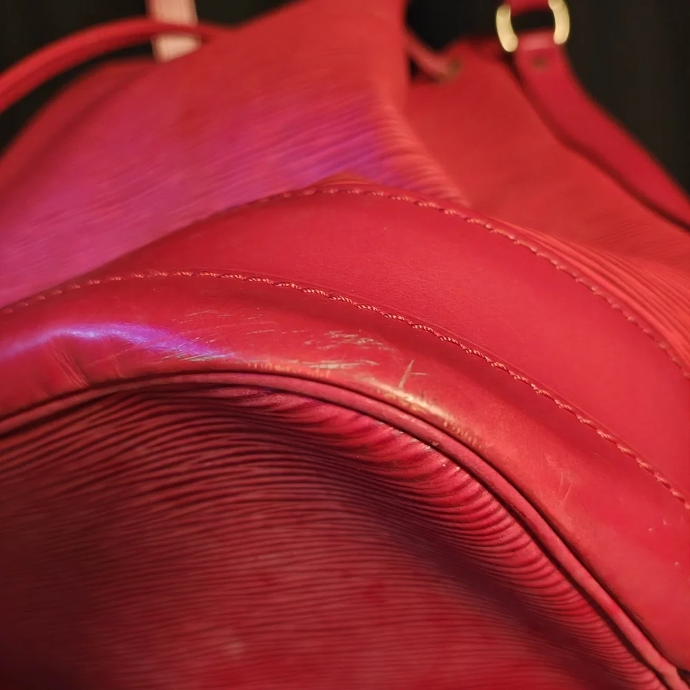 Louis Vuitton Red Epi Noe Bucket Bag